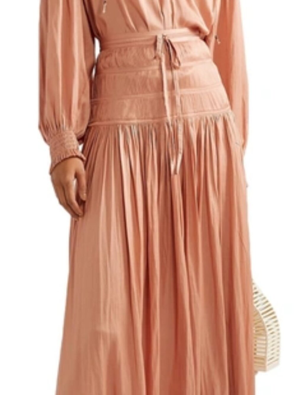 ✨ Ulla Johnson "Isidore" Satin Plissé Pleated Maxi Skirt Size 6✨